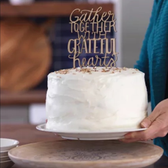 GATHER TOGETHER WITH GRATEFUL HEARTS Cake Topper - Picture 1 of 3